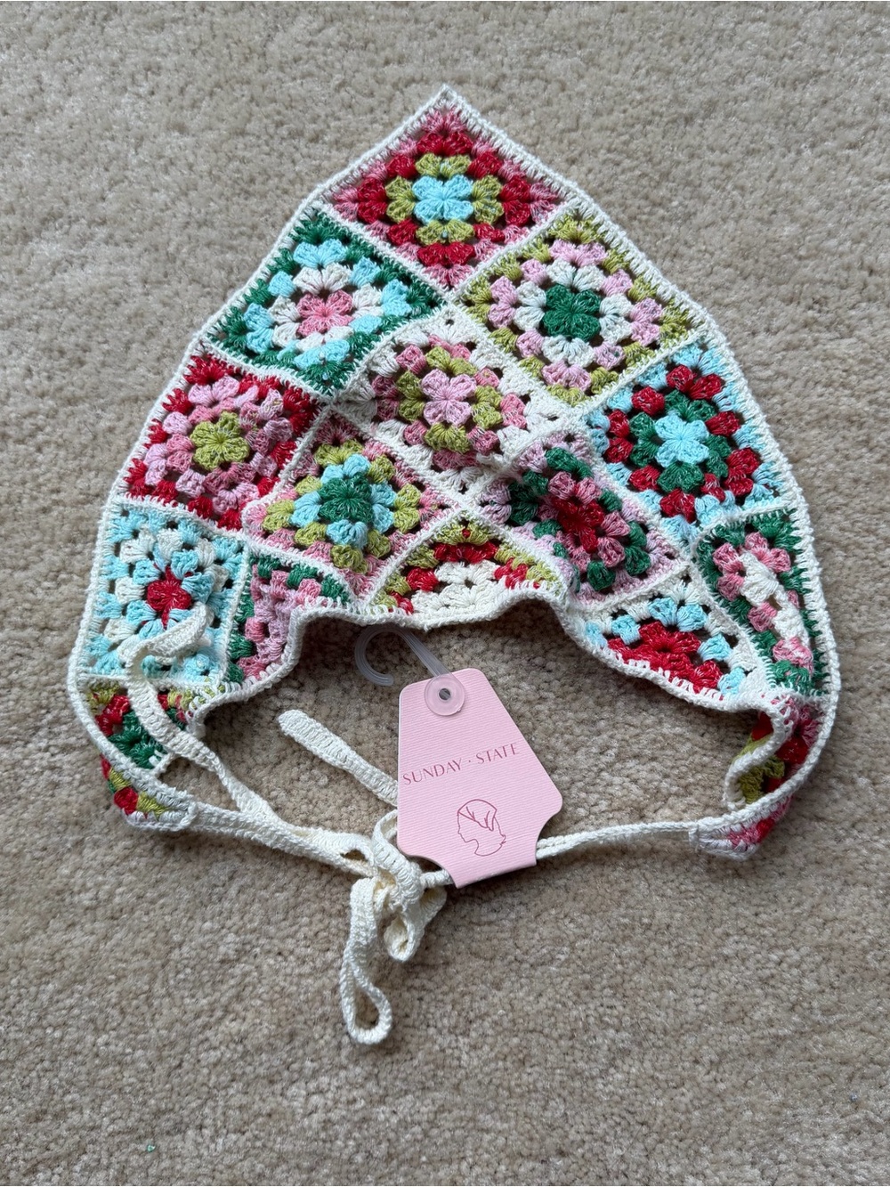 NWT Crochet Boho Head Scarf Bandana Headband Hair Scarf for Women